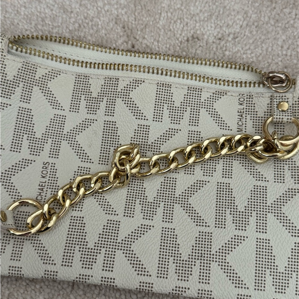 Michael Kors Logo Wristlet with Gold Chain